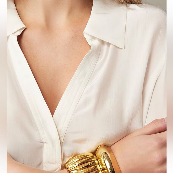 J. Crew Ivory Blouse with Collar - Picture 4 of 11